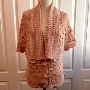 Style & Co Crochet Women’s Jacket/Top,Size Large, Peach Color.